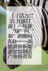 「活力兰洽 开放甘肃」一场逐“绿”向“新”的双向奔赴——新能源及新能源装备制造产业投资发展对接活动扫描