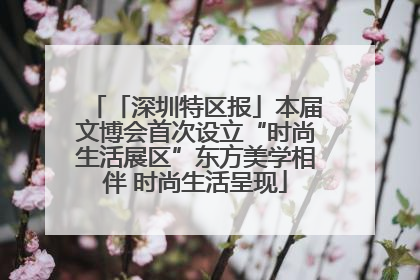 「深圳特区报」本届文博会首次设立“时尚生活展区”东方美学相伴 时尚生活呈现