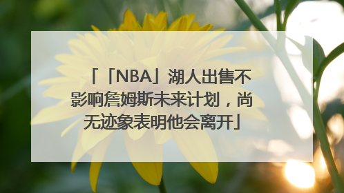 「NBA」湖人出售不影响詹姆斯未来计划，尚无迹象表明他会离开