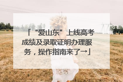 “爱山东”上线高考成绩及录取证明办理服务，操作指南来了→