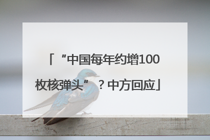 “中国每年约增100枚核弹头”？中方回应