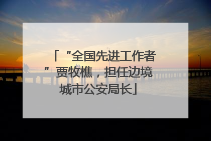 “全国先进工作者”贾牧樵，担任边境城市公安局长