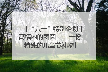 “六一”特别企划｜高墙内的团圆——一份特殊的儿童节礼物
