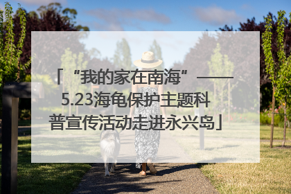 “我的家在南海”——5.23海龟保护主题科普宣传活动走进永兴岛