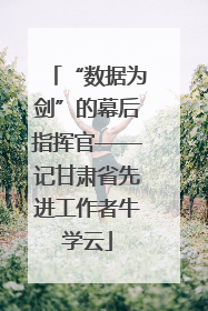 “数据为剑”的幕后指挥官——记甘肃省先进工作者牛学云
