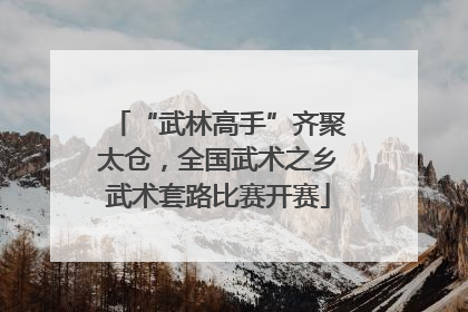 “武林高手”齐聚太仓，全国武术之乡武术套路比赛开赛