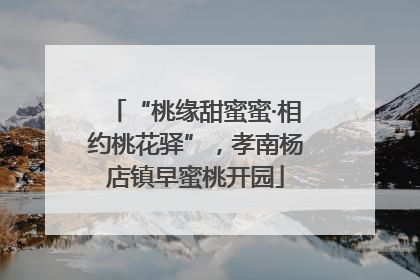 “桃缘甜蜜蜜·相约桃花驿”，孝南杨店镇早蜜桃开园