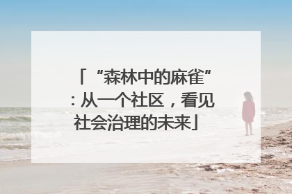 “森林中的麻雀”：从一个社区，看见社会治理的未来