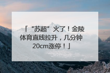 “苏超”火了！金陵体育直线拉升，几分钟20cm涨停！