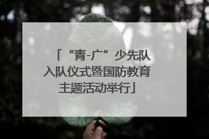 “青-广”少先队入队仪式暨国防教育主题活动举行