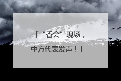 “香会”现场，中方代表发声！