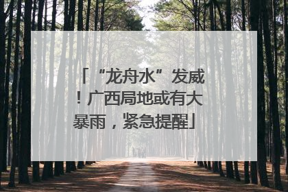 “龙舟水”发威！广西局地或有大暴雨，紧急提醒