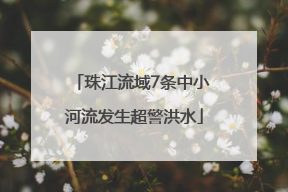 珠江流域7条中小河流发生超警洪水