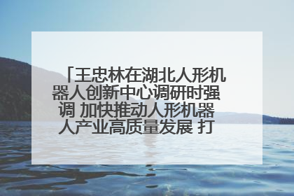 王忠林在湖北人形机器人创新中心调研时强调 加快推动人形机器人产业高质量发展 打造具有全国影响力的研发创新基地