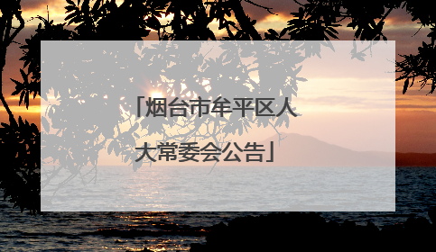 烟台市牟平区人大常委会公告