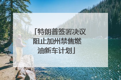特朗普签署决议 阻止加州禁售燃油新车计划