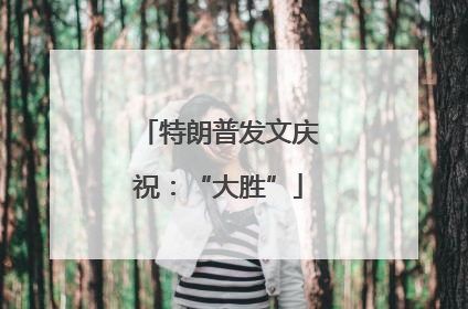特朗普发文庆祝：“大胜”