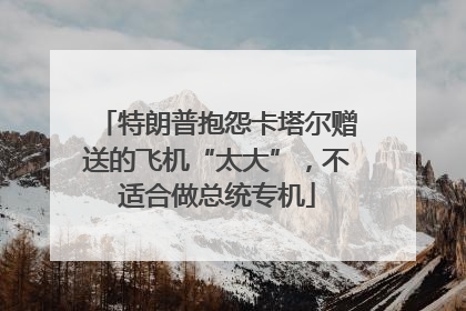 特朗普抱怨卡塔尔赠送的飞机“太大”，不适合做总统专机