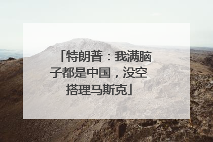 特朗普：我满脑子都是中国，没空搭理马斯克