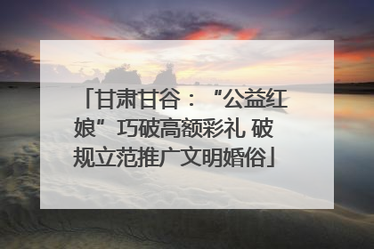 甘肃甘谷：“公益红娘”巧破高额彩礼 破规立范推广文明婚俗