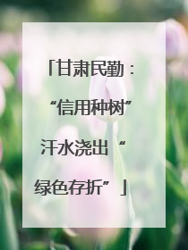 甘肃民勤：“信用种树” 汗水浇出“绿色存折”