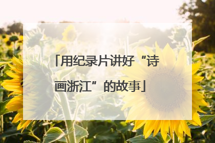 用纪录片讲好“诗画浙江”的故事