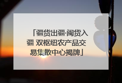 疆货出疆·闽货入疆 双枢纽农产品交易集散中心揭牌