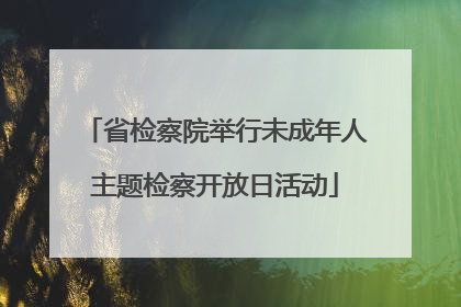 省检察院举行未成年人主题检察开放日活动