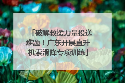 破解救援力量投送难题！广东开展直升机索滑降专项训练