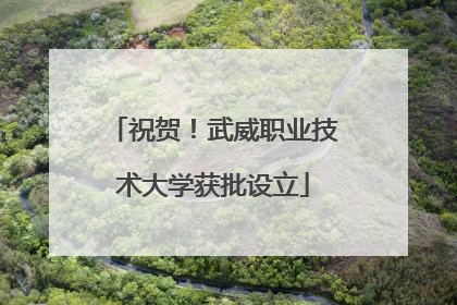 祝贺！武威职业技术大学获批设立