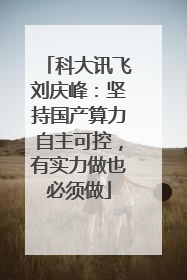 科大讯飞刘庆峰：坚持国产算力自主可控，有实力做也必须做