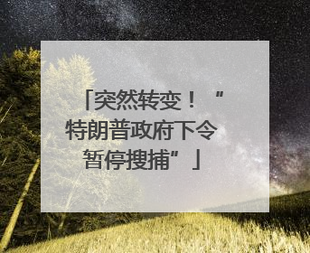 突然转变！“特朗普政府下令暂停搜捕”