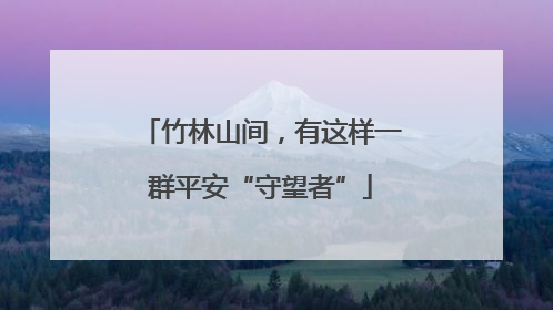 竹林山间，有这样一群平安“守望者”