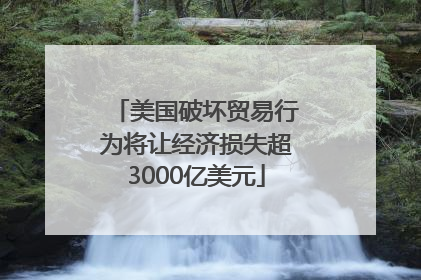 美国破坏贸易行为将让经济损失超3000亿美元