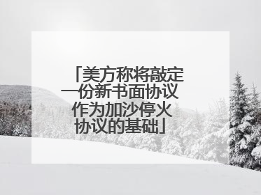 美方称将敲定一份新书面协议 作为加沙停火协议的基础