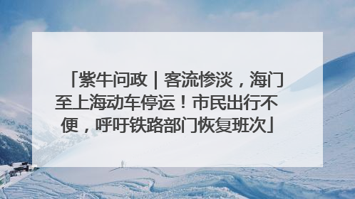 紫牛问政｜客流惨淡，海门至上海动车停运！市民出行不便，呼吁铁路部门恢复班次