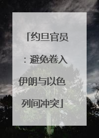 约旦官员：避免卷入伊朗与以色列间冲突