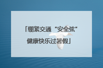 绷紧交通“安全弦” 健康快乐过暑假