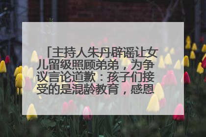 主持人朱丹辟谣让女儿留级照顾弟弟，为争议言论道歉：孩子们接受的是混龄教育，感恩每一条批评