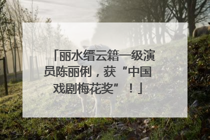 丽水缙云籍一级演员陈丽俐，获“中国戏剧梅花奖”！