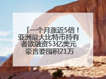 一个月涨近5倍！亚洲最大比特币持有者欲融资53亿美元 豪言要囤积21万枚比特币