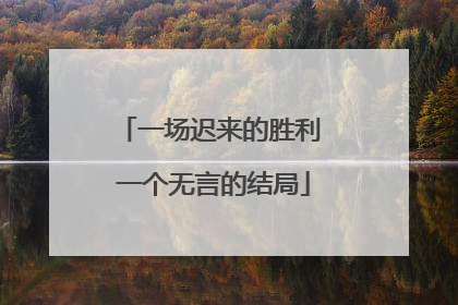 一场迟来的胜利 一个无言的结局
