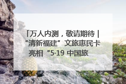 万人内测，敬请期待｜“清新福建”文旅惠民卡亮相“5·19 中国旅游日”福建分会场