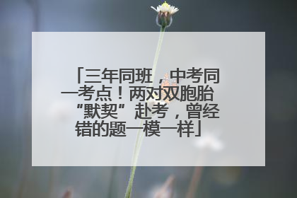 三年同班，中考同一考点！两对双胞胎“默契”赴考，曾经错的题一模一样