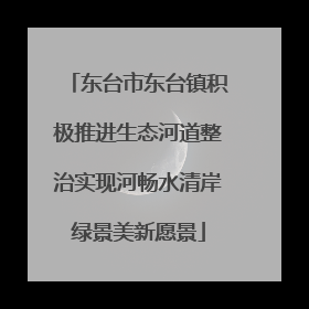 东台市东台镇积极推进生态河道整治实现河畅水清岸绿景美新愿景