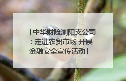 中华财险浏阳支公司：走进农贸市场 开展金融安全宣传活动