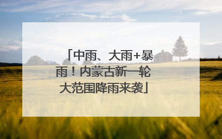 中雨、大雨+暴雨！内蒙古新一轮大范围降雨来袭