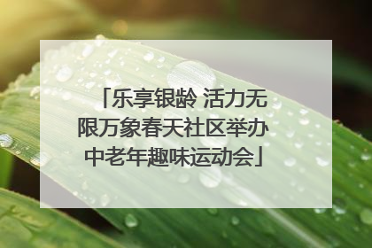 乐享银龄 活力无限万象春天社区举办中老年趣味运动会