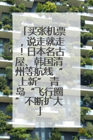 买张机票，说走就走！日本名古屋、韩国清州等航线“上新” 青岛“飞行圈”不断扩大