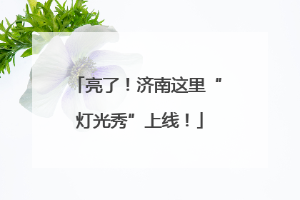 亮了！济南这里“灯光秀”上线！